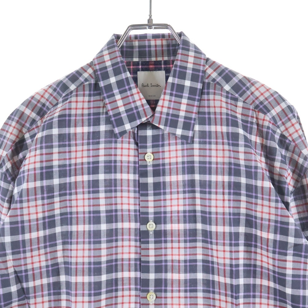Paul Smith(ポールスミス) ウィングカラー チェック柄 長袖シャツ マルチカラー