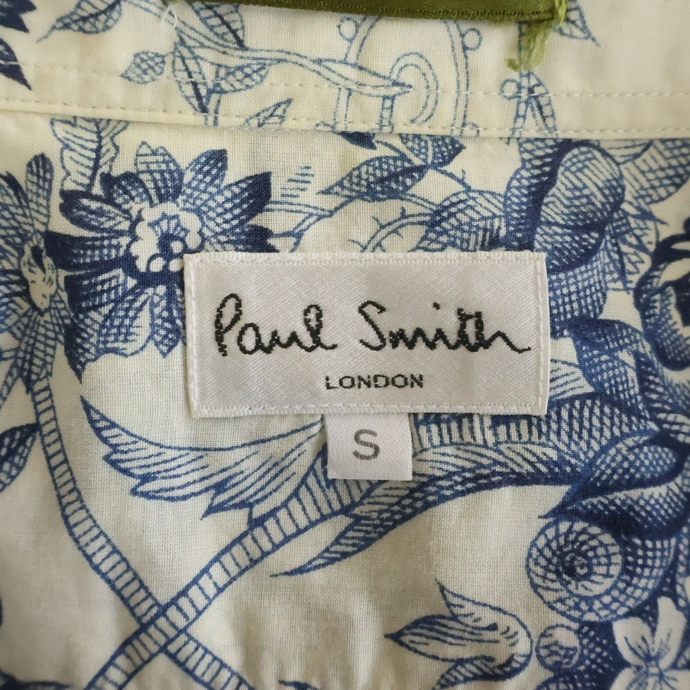 Paul Smith(ポールスミス) 花総柄 サイドスターデザイン 長袖シャツ ブルー
