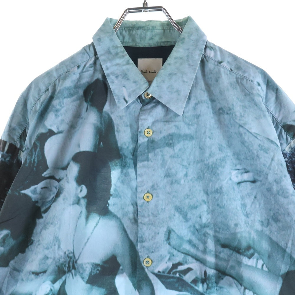 Paul Smith(ポールスミス) フォト総柄 コットン レギュラーカラー 長袖シャツ ブルー PF-CR-39163