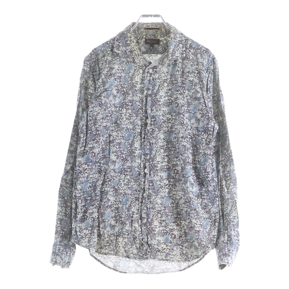 Paul Smith(ポールスミス) 花総柄 コットン レギュラーカラー 長袖シャツ グレー PC-CR-31652