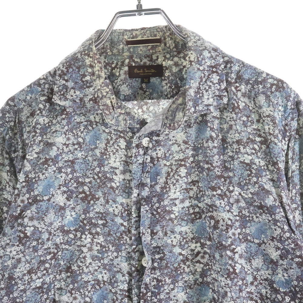 Paul Smith(ポールスミス) 花総柄 コットン レギュラーカラー 長袖シャツ グレー PC-CR-31652