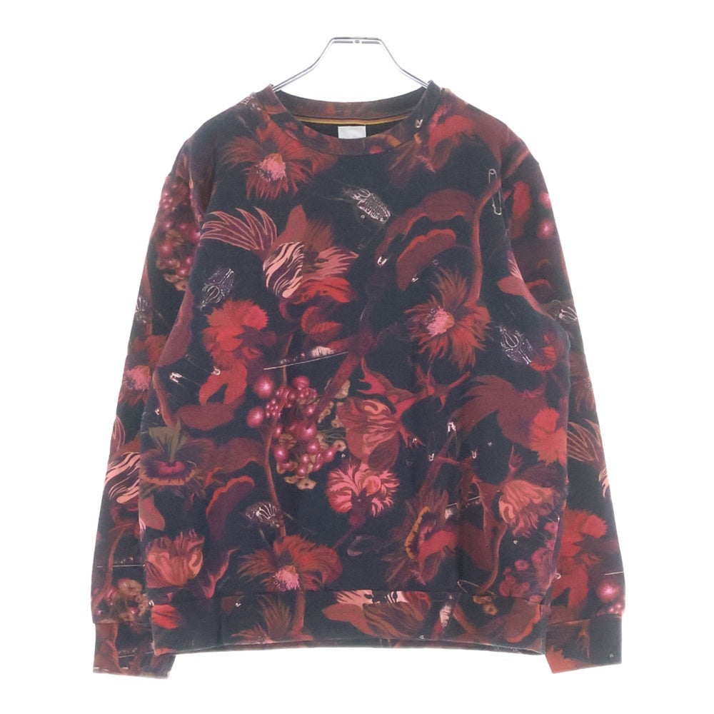 Paul Smith(ポールスミス) BEETLE BOTANICAL ビートルボタニカル 総柄 クルーネックスウェット トレーナー レッド