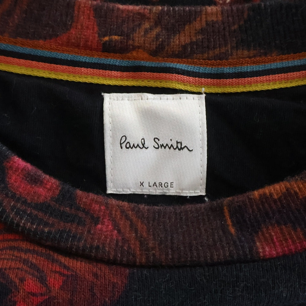 Paul Smith(ポールスミス) BEETLE BOTANICAL ビートルボタニカル 総柄 クルーネックスウェット トレーナー レッド