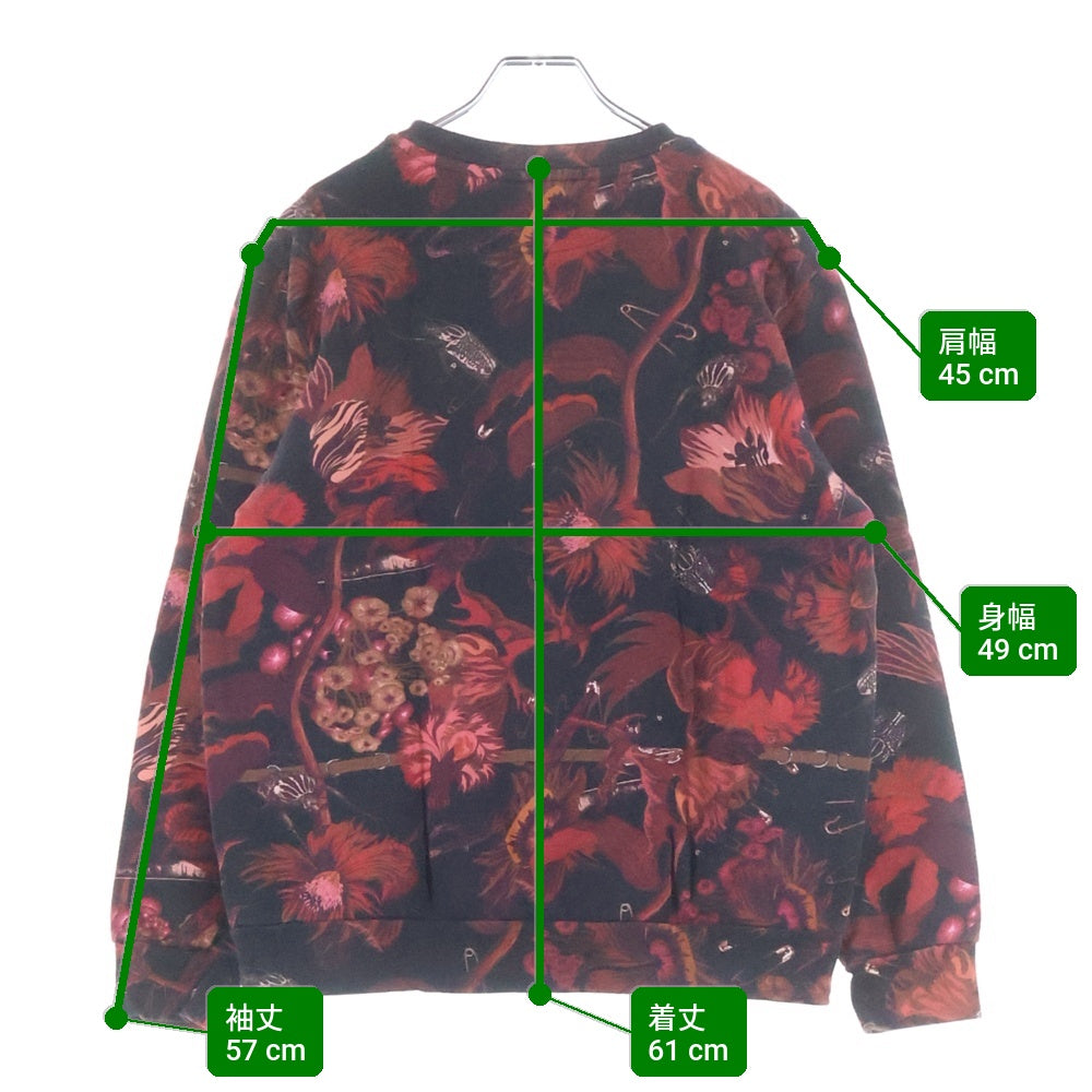 Paul Smith(ポールスミス) BEETLE BOTANICAL ビートルボタニカル 総柄 クルーネックスウェット トレーナー レッド