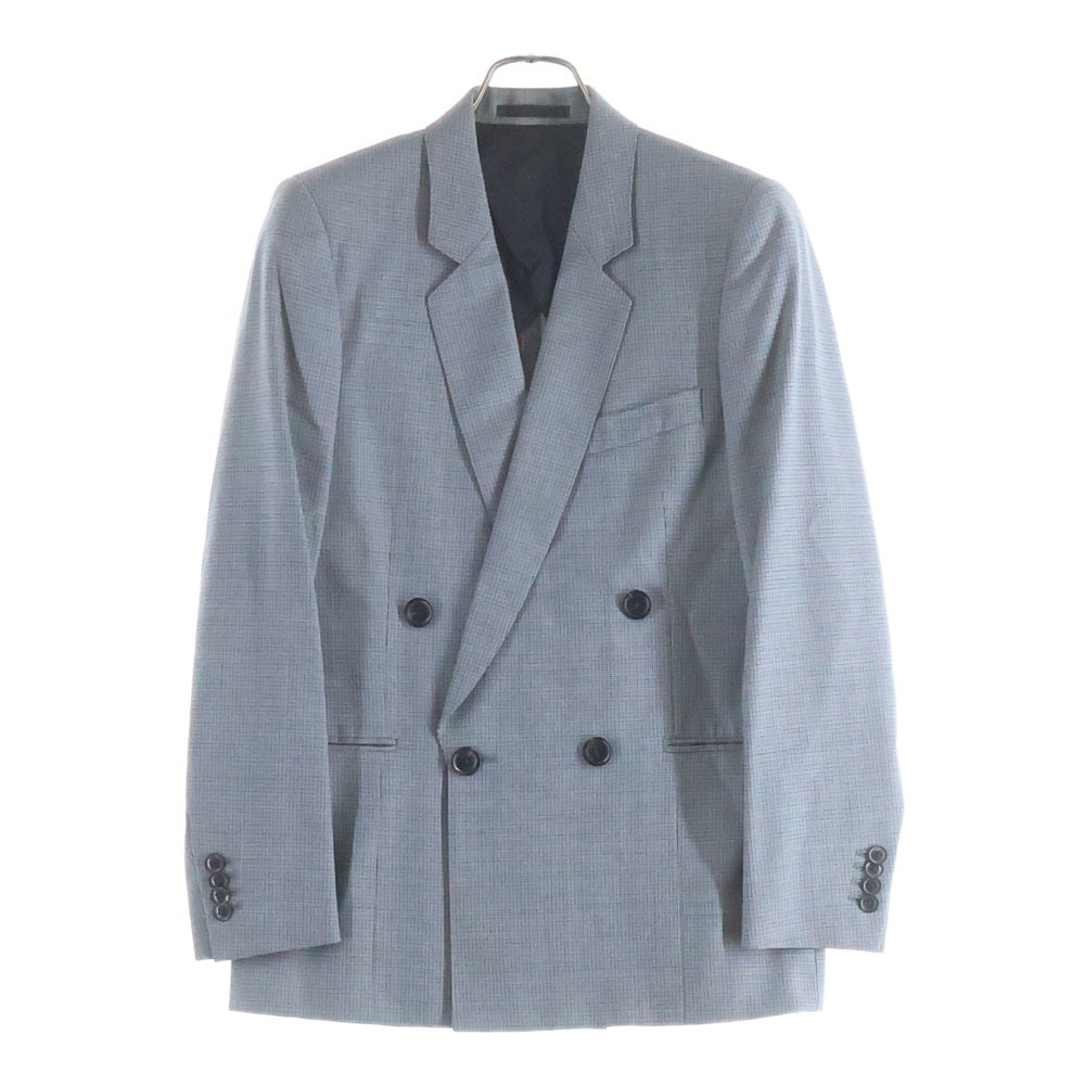 Paul Smith(ポールスミス) 裏地魚柄 チェック柄 ダブルテーラードジャケット グレー PF-IS-67328