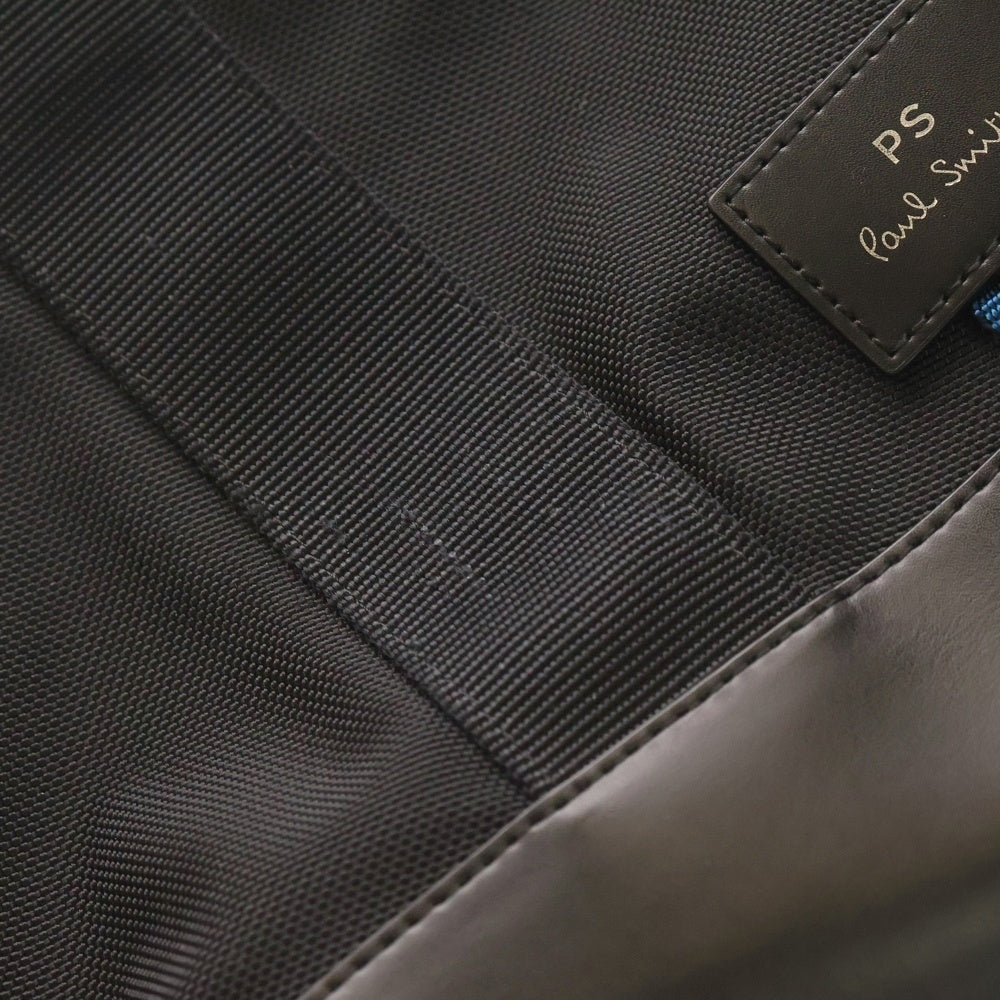 Paul Smith(ポールスミス) ロゴレザーパッチ ラウンドジップ ビジネスハンドバッグ ブラック
