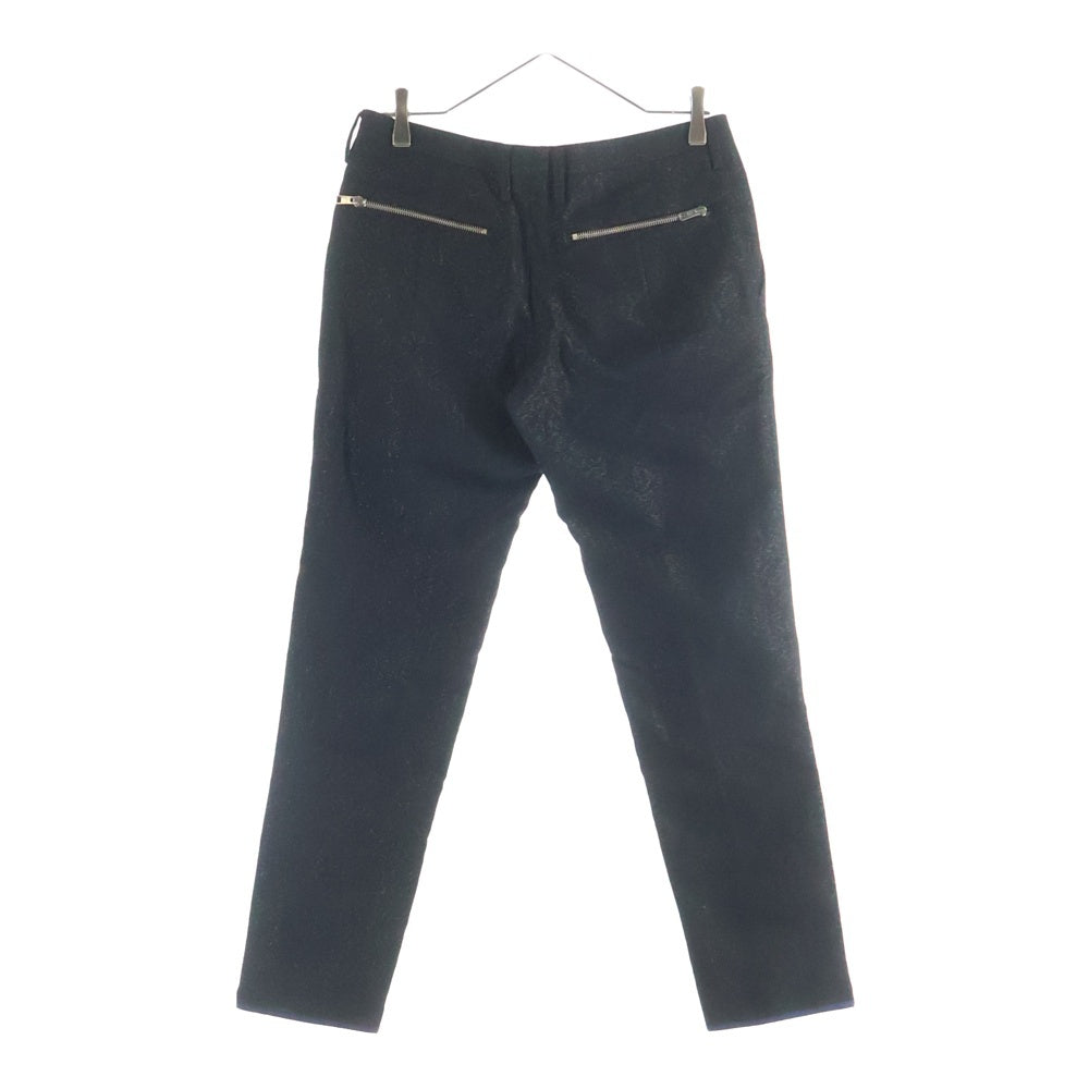 Paul Smith(ポールスミス) グリッター 裾サイドジップ ウール混 スラックスパンツ ブラック PM-HS-40709