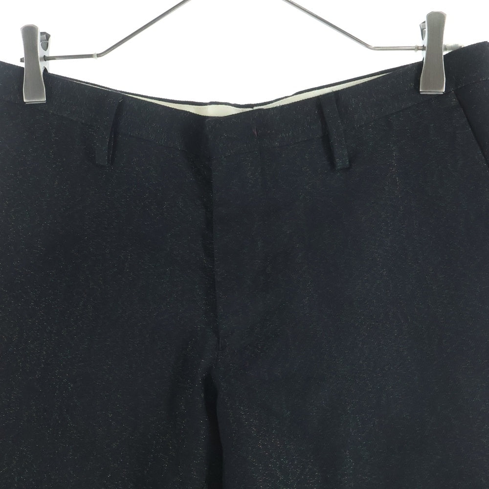 Paul Smith(ポールスミス) グリッター 裾サイドジップ ウール混 スラックスパンツ ブラック PM-HS-40709