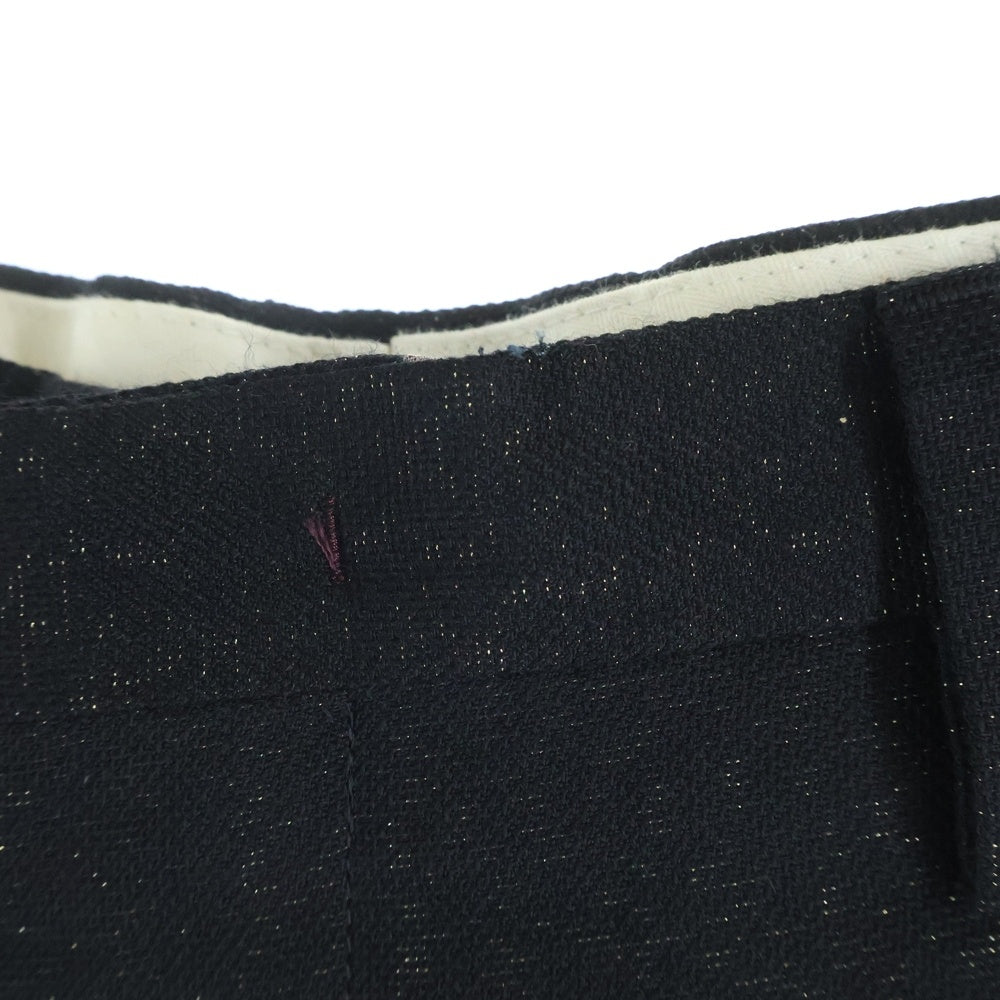 Paul Smith(ポールスミス) グリッター 裾サイドジップ ウール混 スラックスパンツ ブラック PM-HS-40709