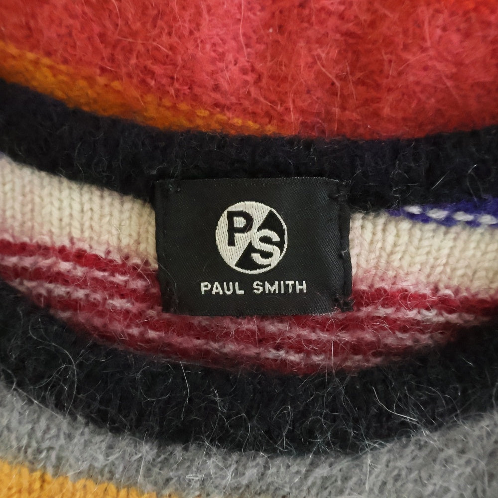 Paul Smith(ポールスミス) モヘア混 ボーダー ラウンドネックセーター ニット マルチカラー