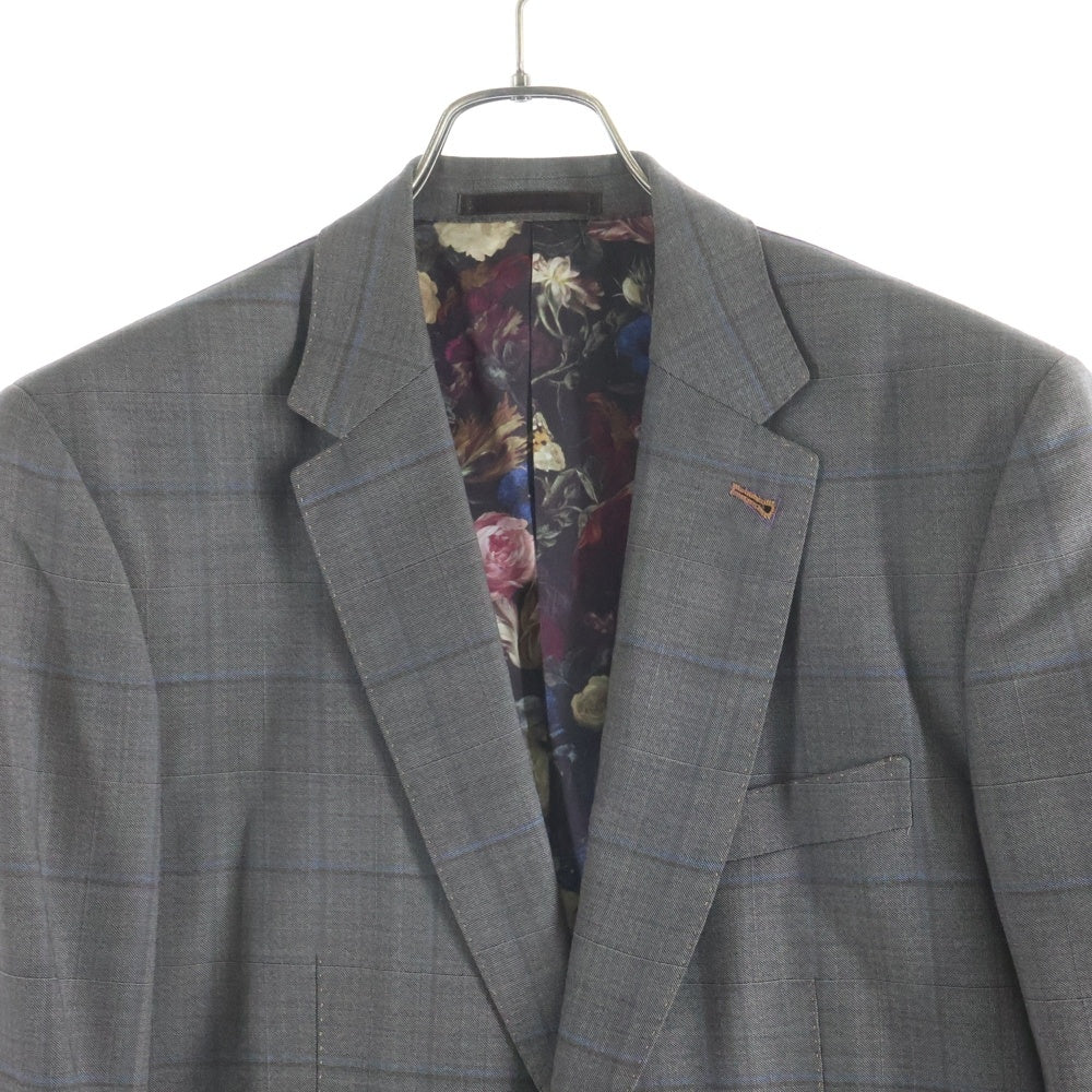 Paul Smith(ポールスミス) ×LANIFICIO F.LLI CERRUTI ラニフィチオチェルッティ 裏地花総柄 2Bシングルテーラードジャケット グレー PL-MX-75446