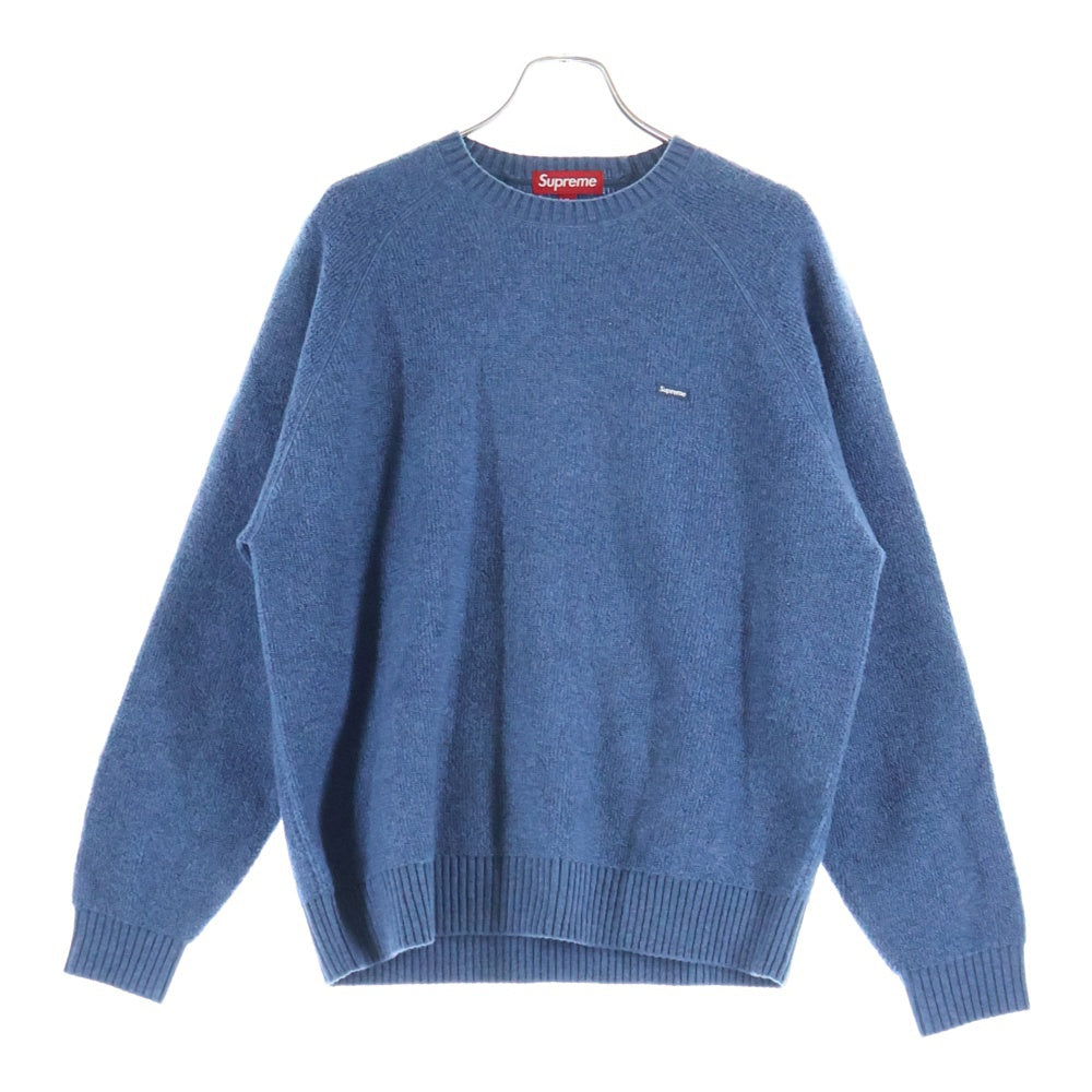 SUPREME(シュプリーム) 24AW Terry Small Box Sweater テリー スモールボックスロゴ クルーネック アクリルウールニットセーター ブルー