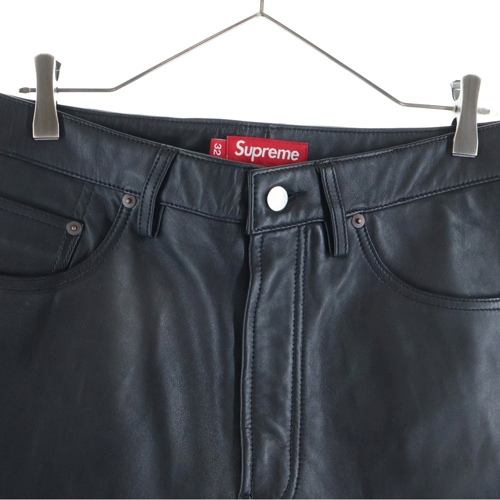 SUPREME(シュプリーム) 25SS Baggy Leather Short バギー レザー ハーフパンツ ショーツ ブラック