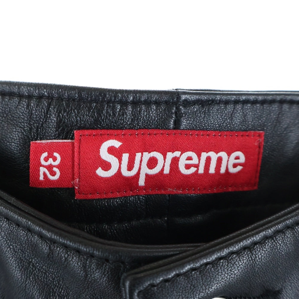 SUPREME(シュプリーム) 25SS Baggy Leather Short バギー レザー ハーフパンツ ショーツ ブラック
