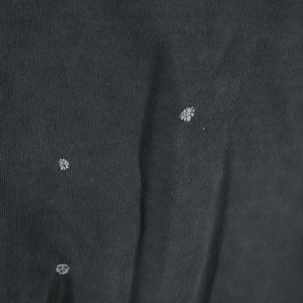 NO BRAND(ノーブランド) ダメージ加工 クルーネックスウェットトレーナー ブラック 25-070-470-6051-3-0