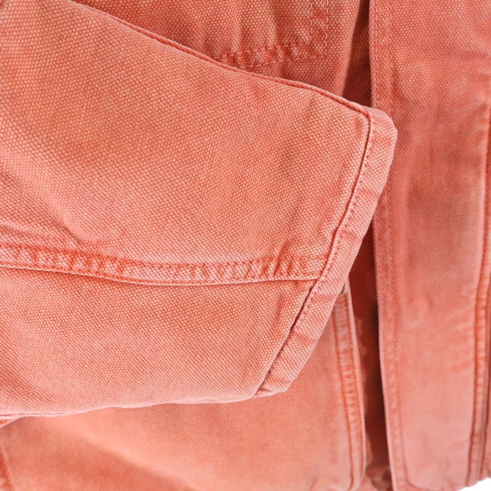 STUSSY(ステューシー) WASHED CANVAS SHOP JACKET ウォッシュド キャンバス ショップ ワークジャケット ピンク