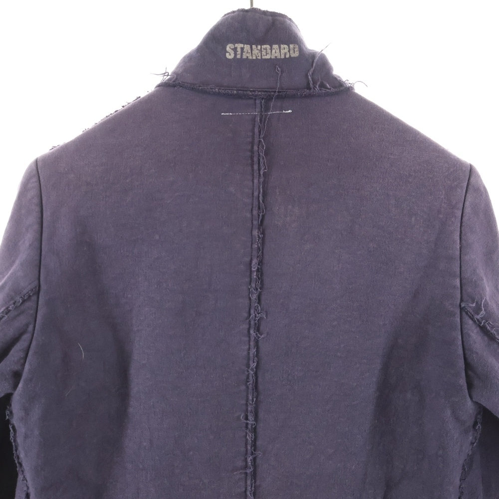 Maison Martin Margiela(メゾンマルタンマルジェラ) 02AW ここのえ期 裏地ボア ダメージ加工 4ポケット ジップアップ ハイネックジャケット パープル COMM.00311/0022