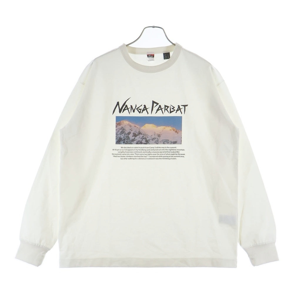 NANGA(ナンガ) ×NAOKI ISHIKAWA NANGA PARBATGARACIER L/S TEE 石川直樹 ナンガ・パルバット ロングスリーブTシャツ ホワイト C2421-1C101A