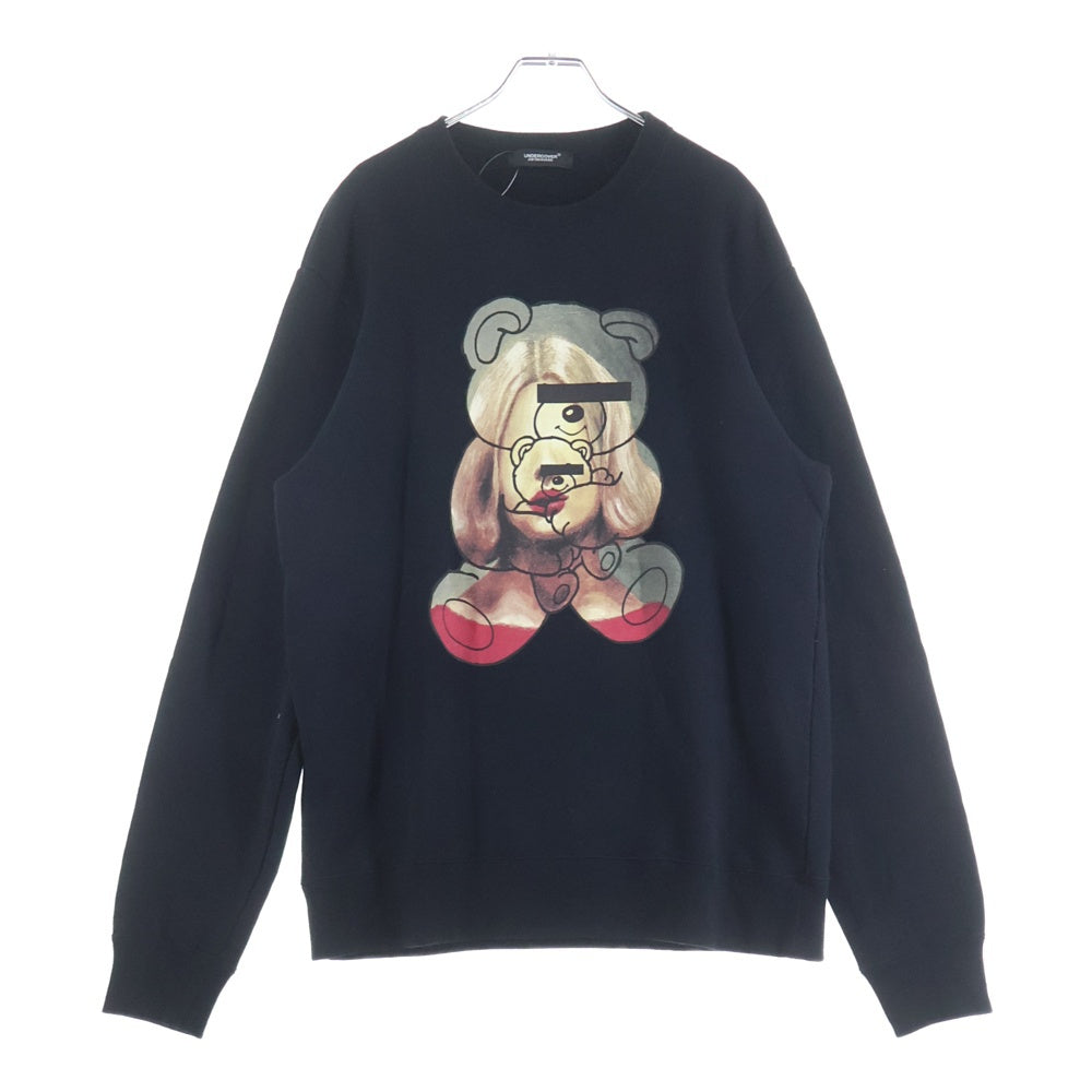UNDERCOVER(アンダーカバー) 25SS PAINTING ICON SWEAT BEAR ペインティング アイコン ベアープリント クルーネック スウェット トレーナー ブラック UC1E9803-2