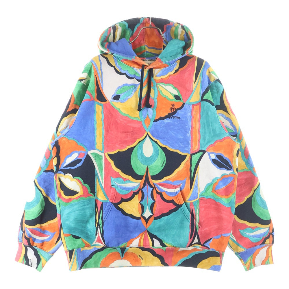 SUPREME(シュプリーム) 21SS ×Emilio Pucci Hooded Sweatshirt エミリオプッチ アート総柄プリント スウェット プルオーバーパーカー マルチカラー