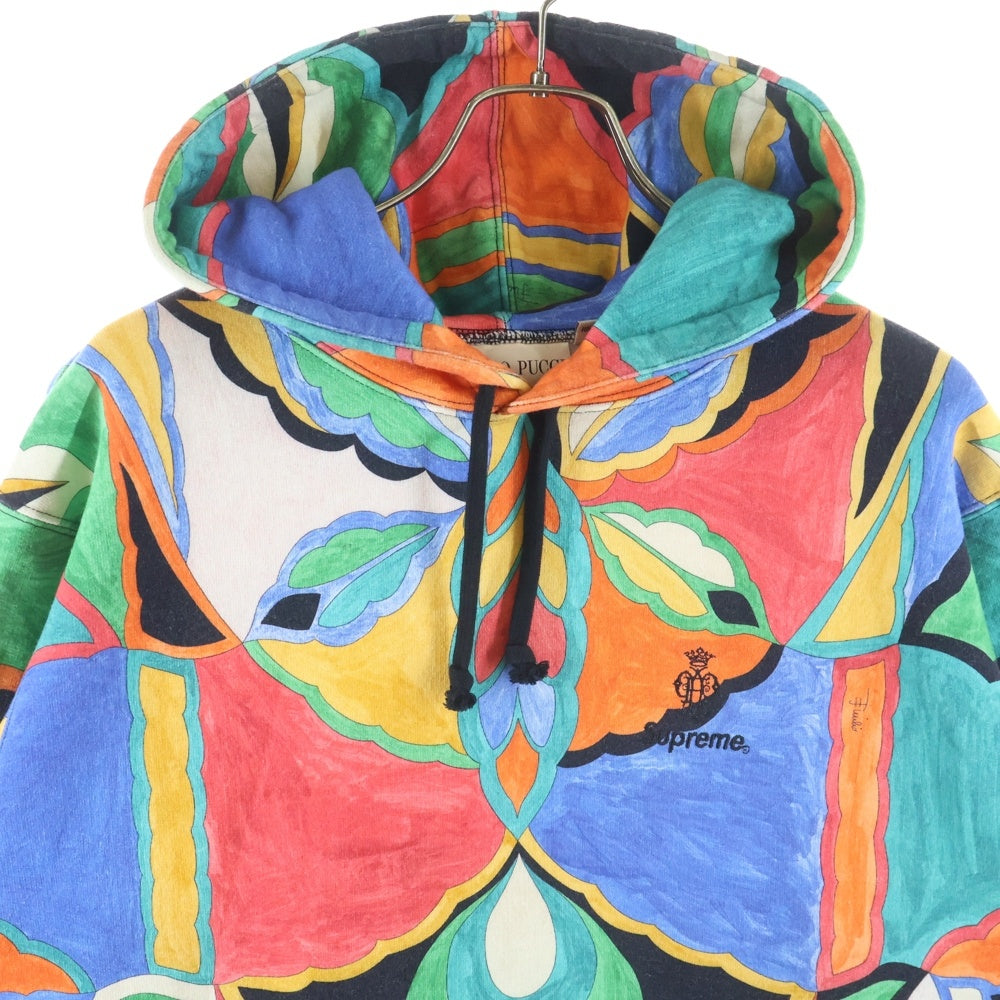 SUPREME(シュプリーム) 21SS ×Emilio Pucci Hooded Sweatshirt エミリオプッチ アート総柄プリント スウェット プルオーバーパーカー マルチカラー