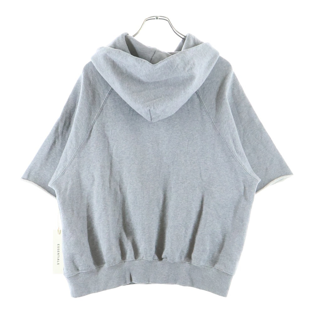 FEAR OF GOD ESSENTIALS(フィアオブゴッド エッセンシャルズ) CUTOFF SLEEVE PULLPVER HOODIE カットオフ ショートスリーブ プルオーバー フーディー グレー