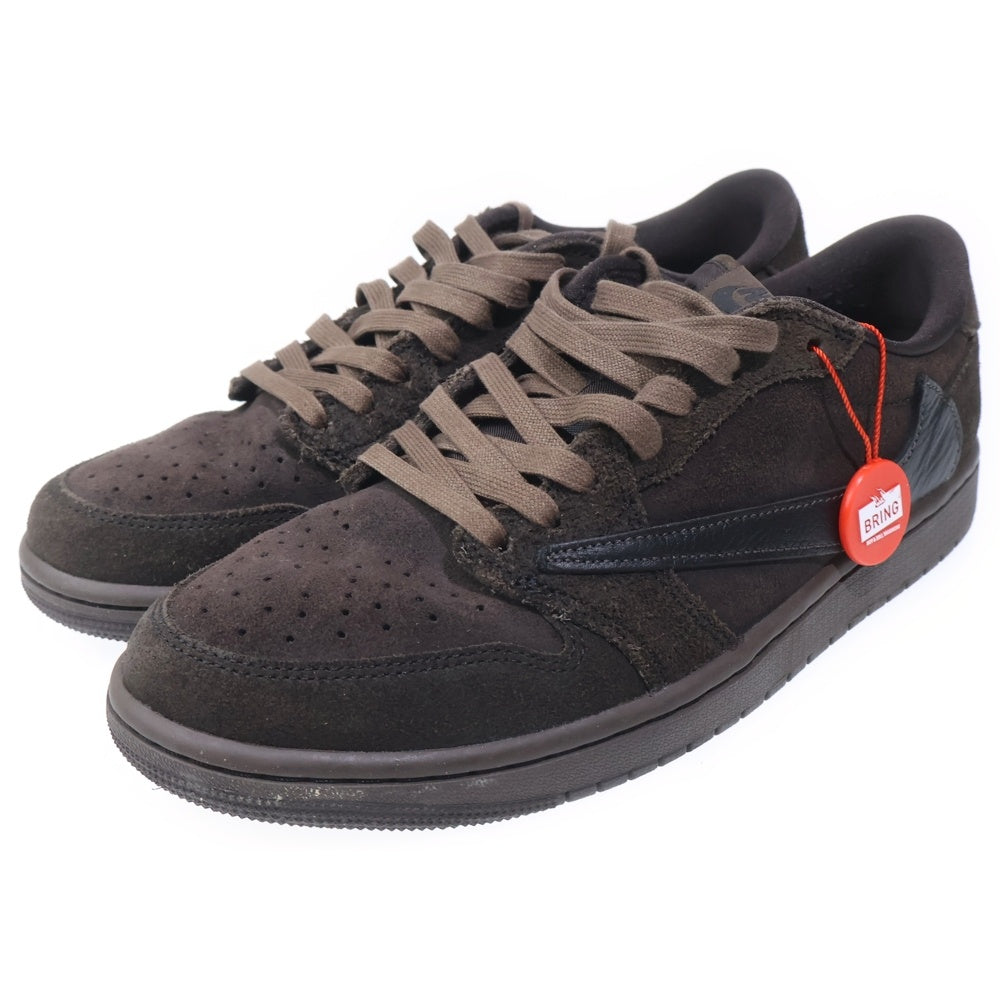 NIKE(ナイキ) ×TRAVIS SCOTT AIR JORDAN 1 LOW OG SP VELVET BROWN トラヴィススコット エアジョーダン 1 ベルベットブラウン ローカットスニーカー US9/27cm DM7866-202