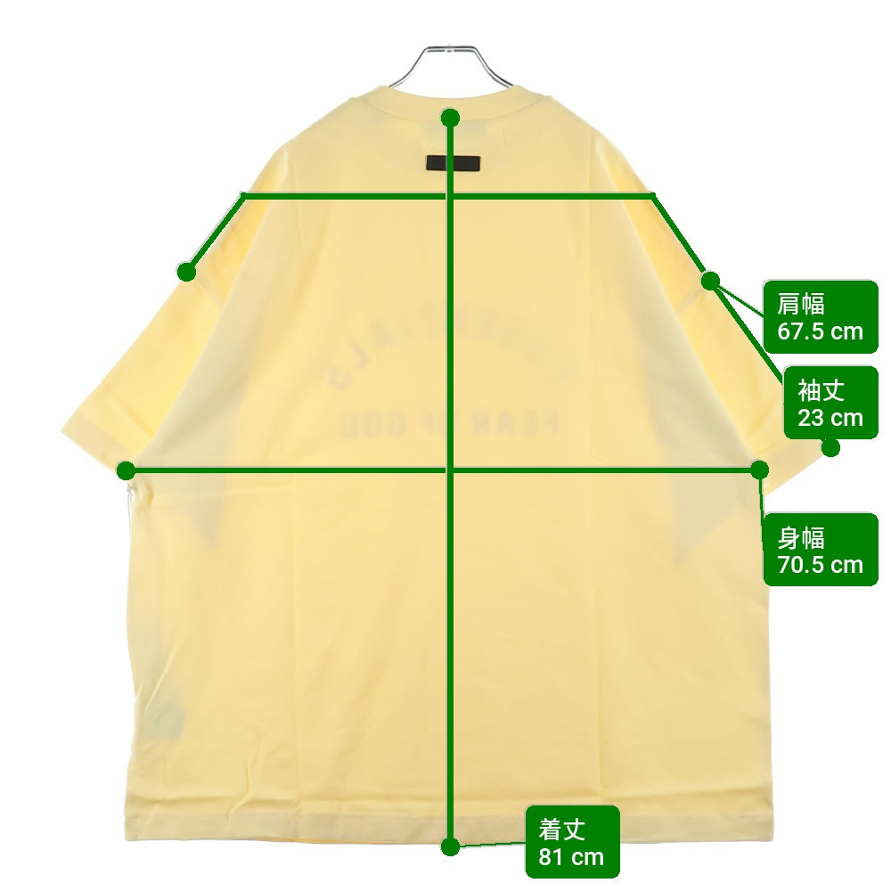 FEAR OF GOD ESSENTIALS(フィアオブゴッド エッセンシャルズ) CREWNECK T-SHIRT フロントエンブロイダリー クルーネック半袖カットソーTシャツ イエロー 125SP24200