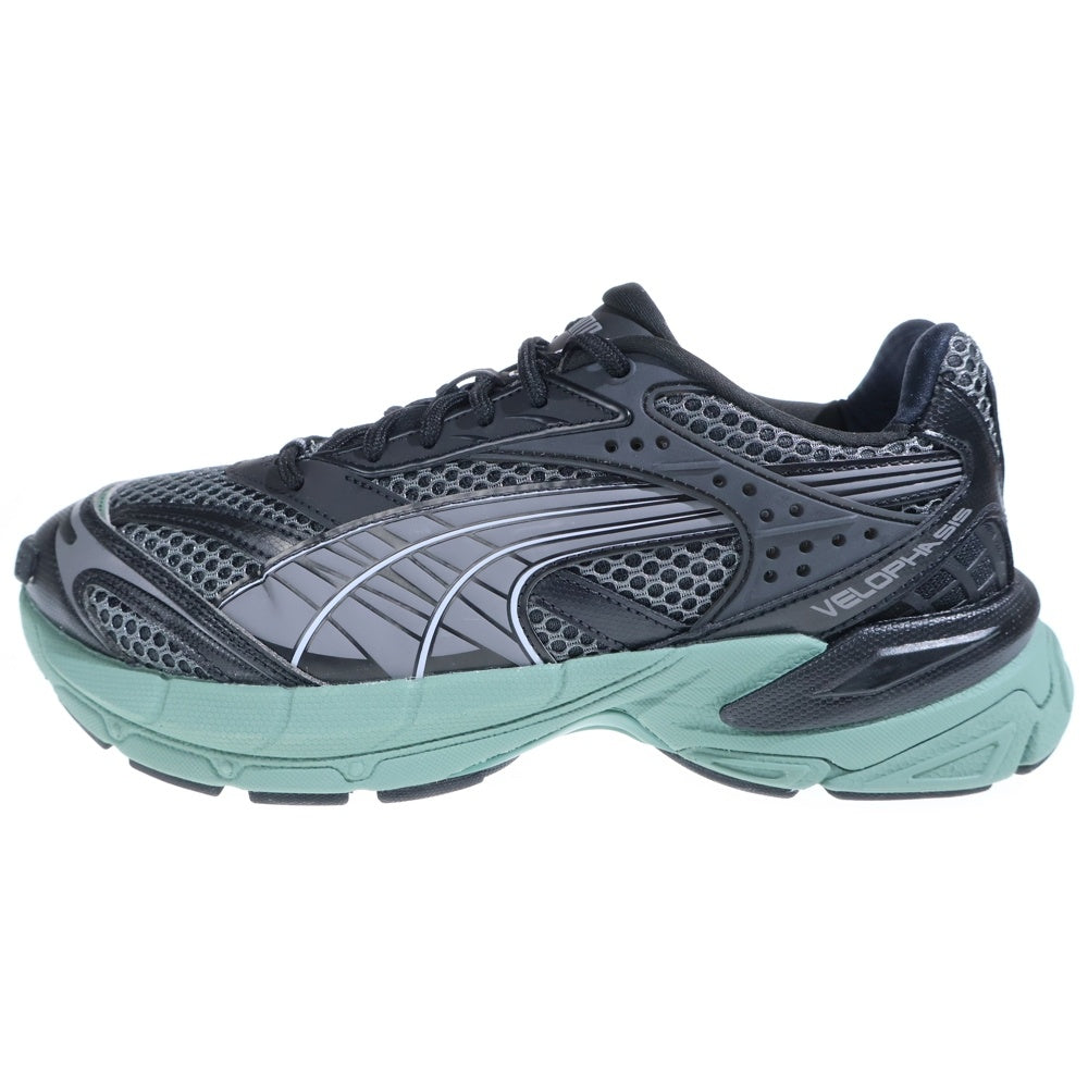 PUMA(プーマ) VELOPHASIS XX ヴェロス メッシュローカットスニーカー ブラック/グリーン US10.5/28.5cm 396479-01
