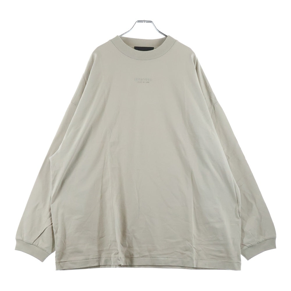 FEAR OF GOD ESSENTIALS(フィアオブゴッド エッセンシャルズ) LS TEE/SILVER CLOU フロントエンブロイダリー ロングスリーブ 長袖カットソーTシャツ ベージュ 125BT232012F