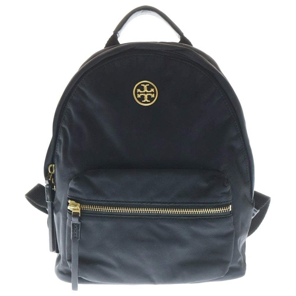 TORY BURCH(トリー バーチ) ロゴデザインプレート マルチポケット リュックサック バック ブラック レディース