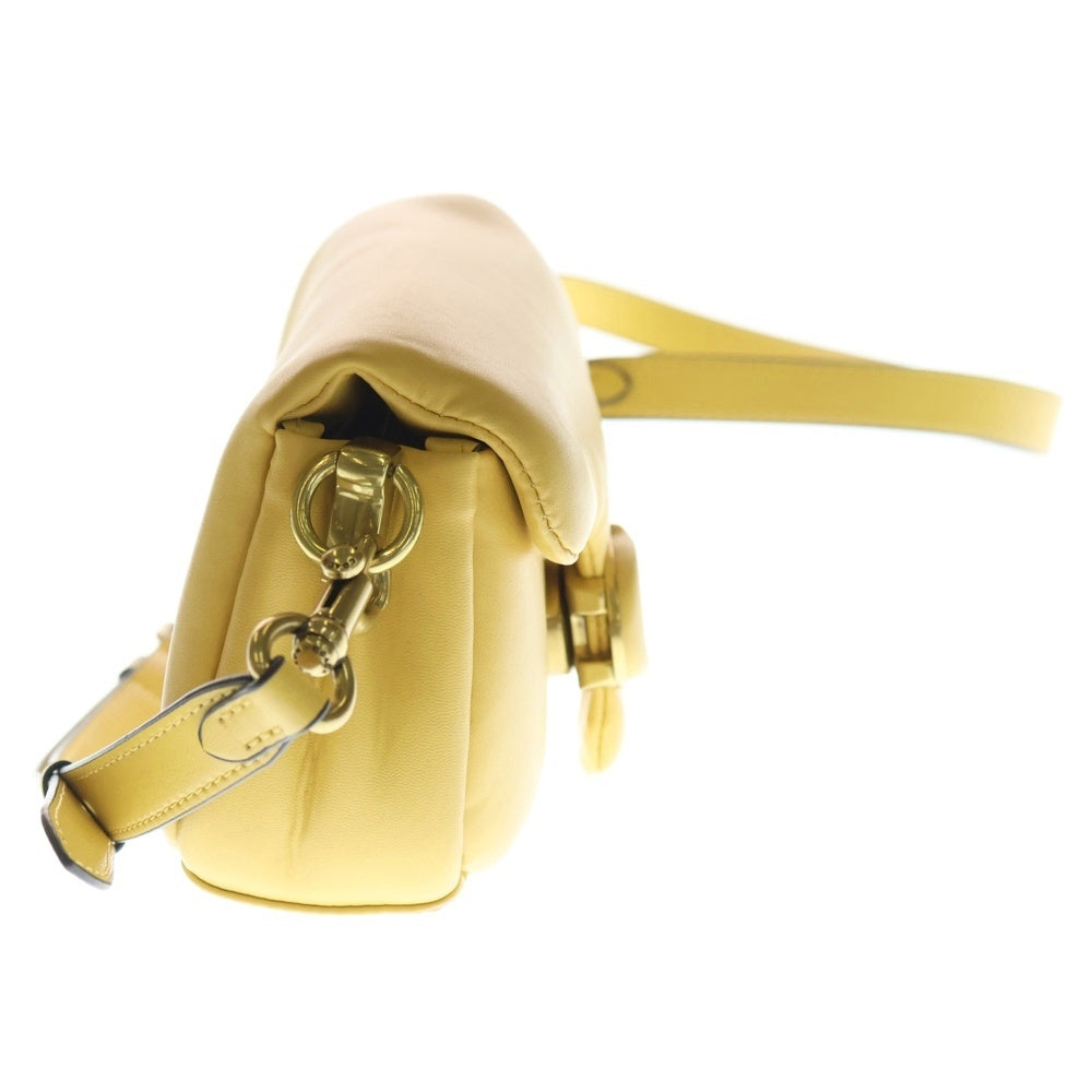 COACH(コーチ) ロゴプレートデザイン チャーム付き レザー ショルダーバック イエロー B2161 レディース