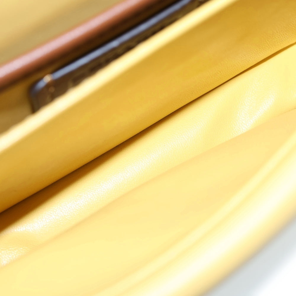 COACH(コーチ) ロゴプレートデザイン チャーム付き レザー ショルダーバック イエロー B2161 レディース