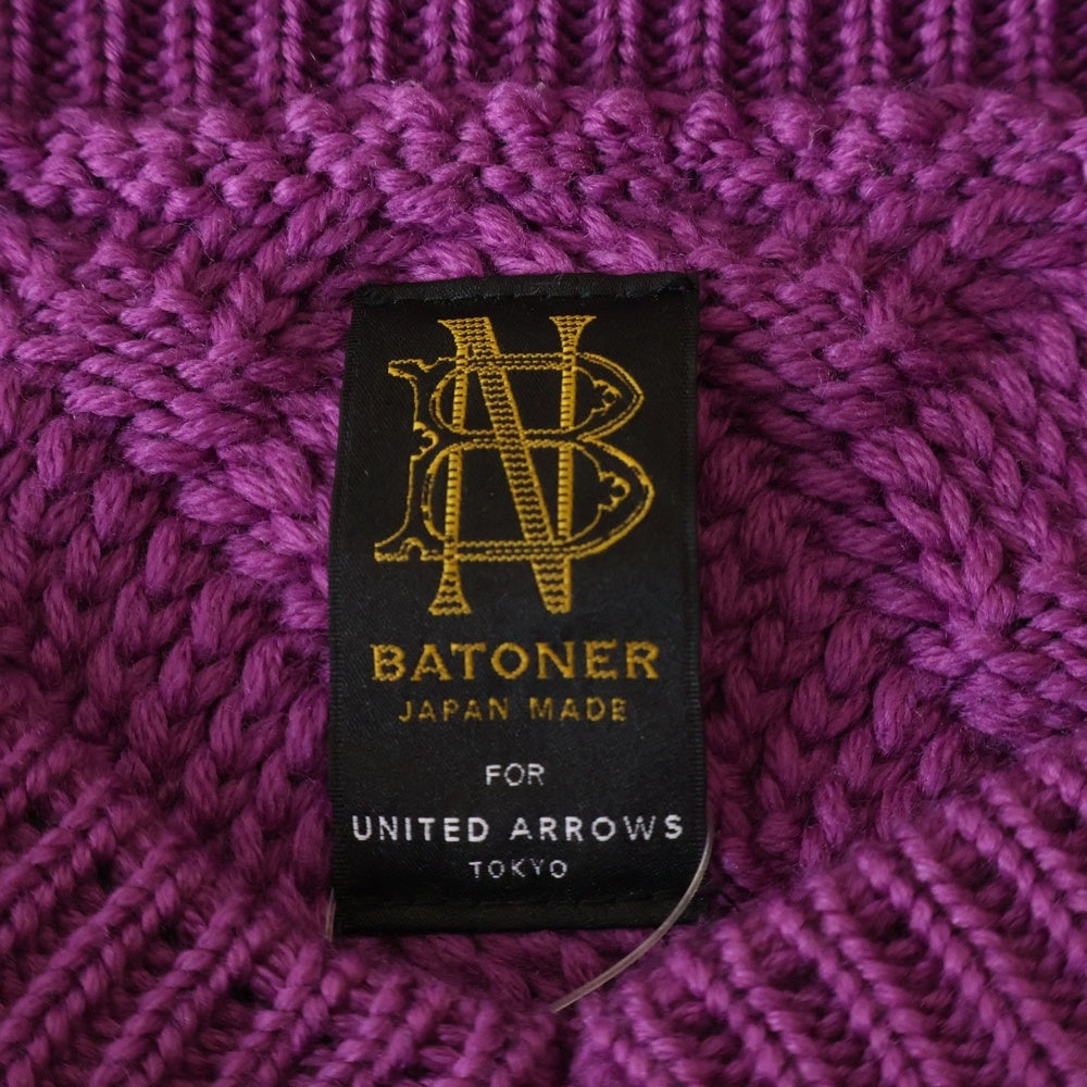 BATONER(バトナ―) UNITEDARROWS別注 ヴェアリアスニッティングメソッズ ハイゲージ ニット セーター パープル BN-19FL-067