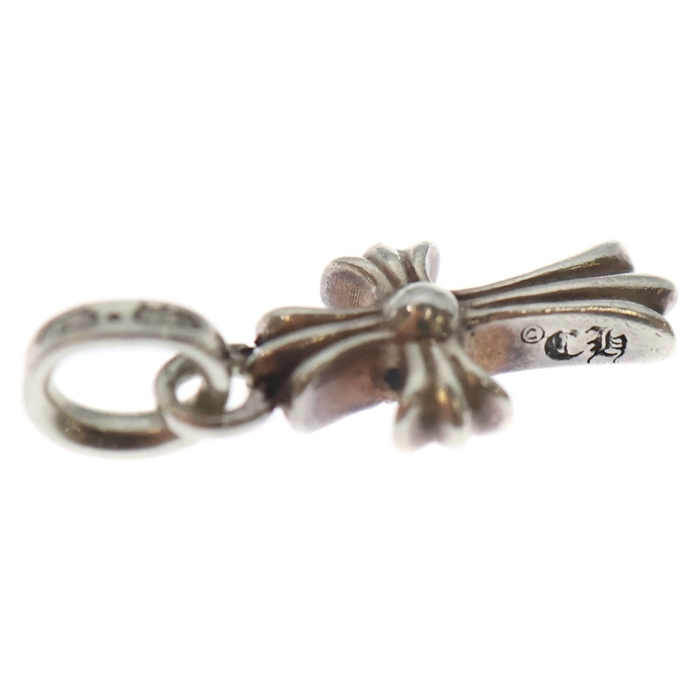 CHROME HEARTS(クロムハーツ) CRS BBYFAT P DMND BLK ベイビーファットクロス PAVEブラックダイヤ ペンダントトップ シルバー