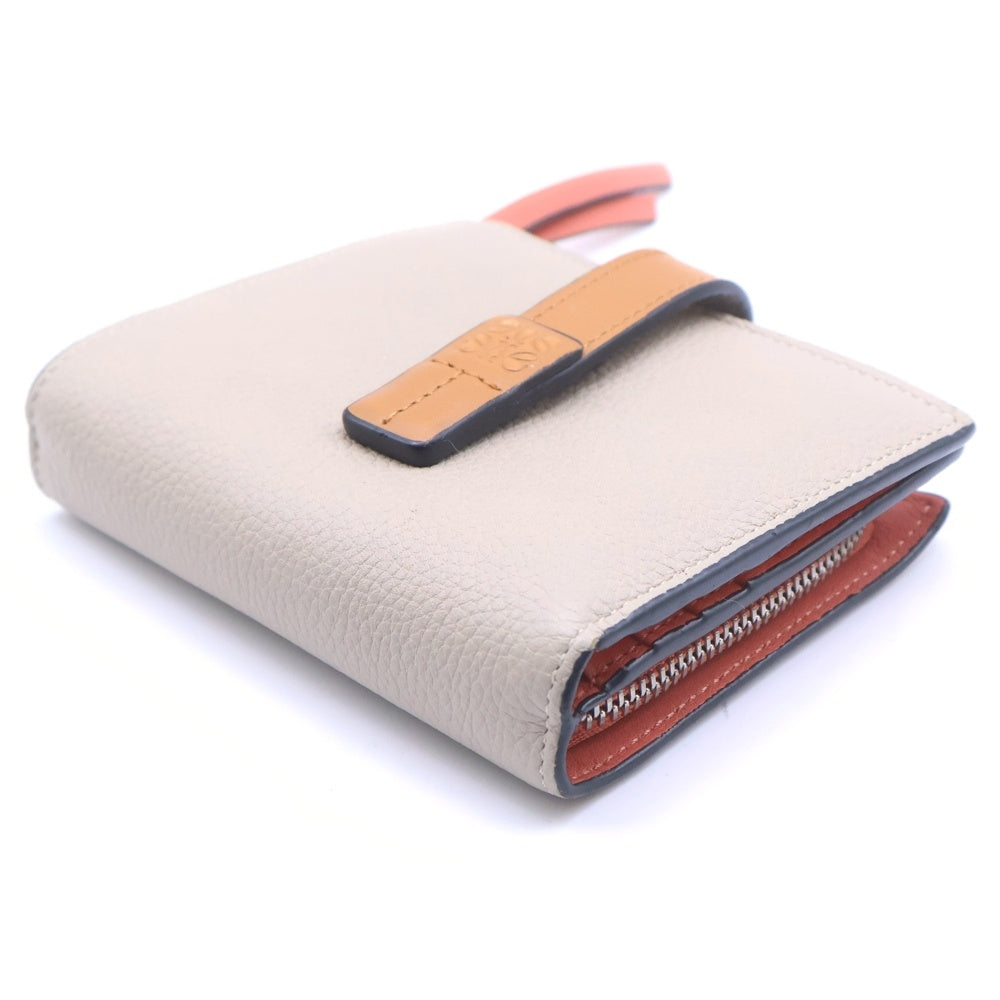 LOEWE(ロエベ) COMPACT ZIP WALLET IN SOFT GRAINED CALFSKIN コンパクトジップウォレット カーフスキン 財布 レディース ベージュ C660Z41X01