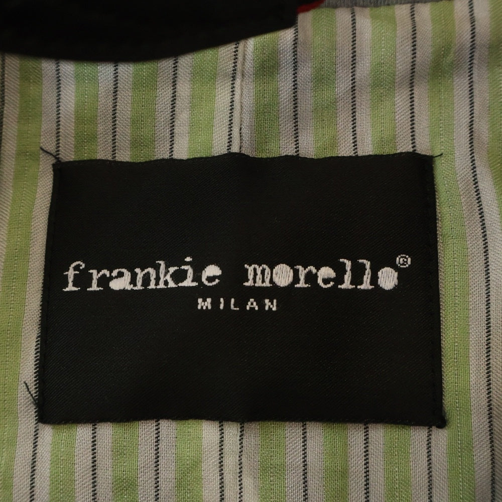 Frankie Morello(フランキーモレロ) ボーダー フーデッドシングルテーラードジャケット ネイビー/グレー UFM9504006