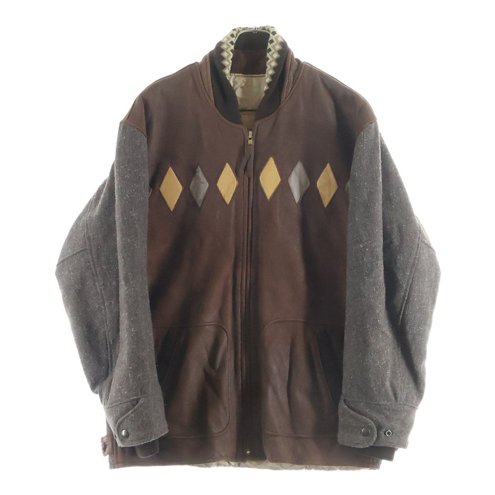 Lee TREVOR(リートレヴォー) LEE TREVOR (リートレヴォー) ドッキング 裏地キルティング ジップアップレザージャケット ブラウン