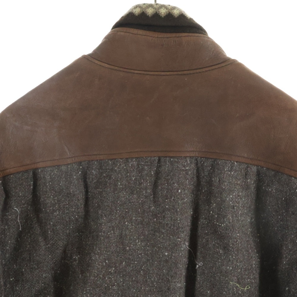 Lee TREVOR(リートレヴォー) LEE TREVOR (リートレヴォー) ドッキング 裏地キルティング ジップアップレザージャケット ブラウン