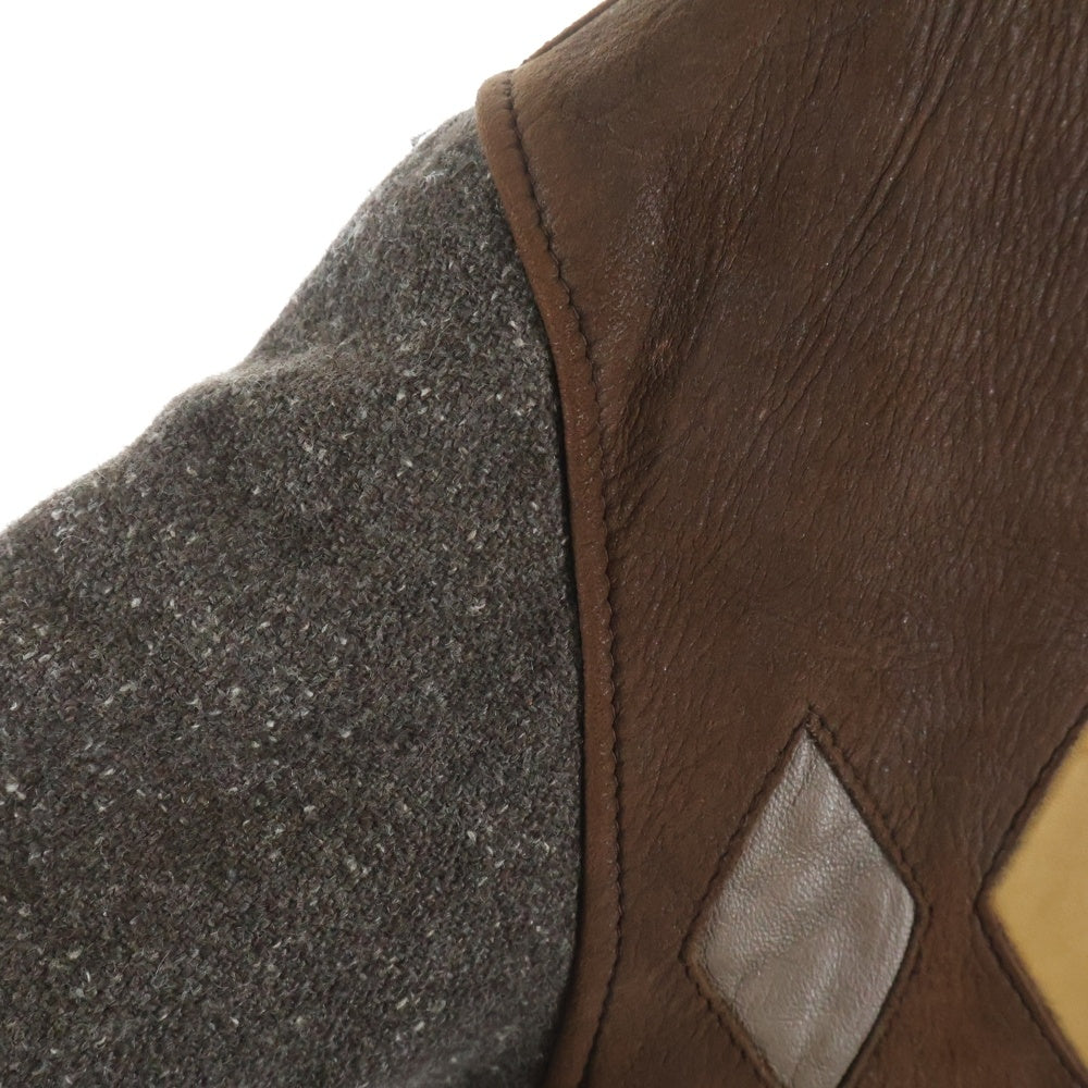 Lee TREVOR(リートレヴォー) LEE TREVOR (リートレヴォー) ドッキング 裏地キルティング ジップアップレザージャケット ブラウン