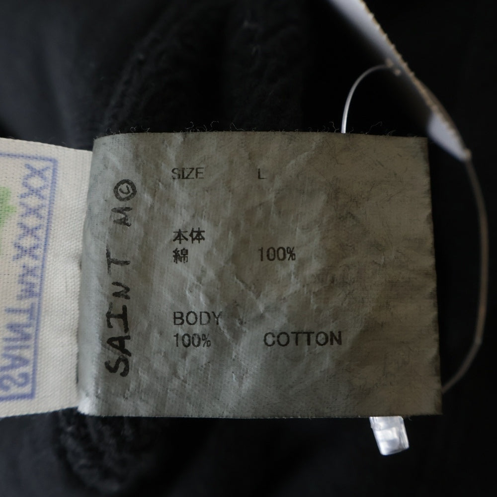 SAINT MICHAEL(セントマイケル) SAINT HOODIE セイント ロゴデザイン プルオーバー スウェット パーカー ブラック SM-YS8-0000-035