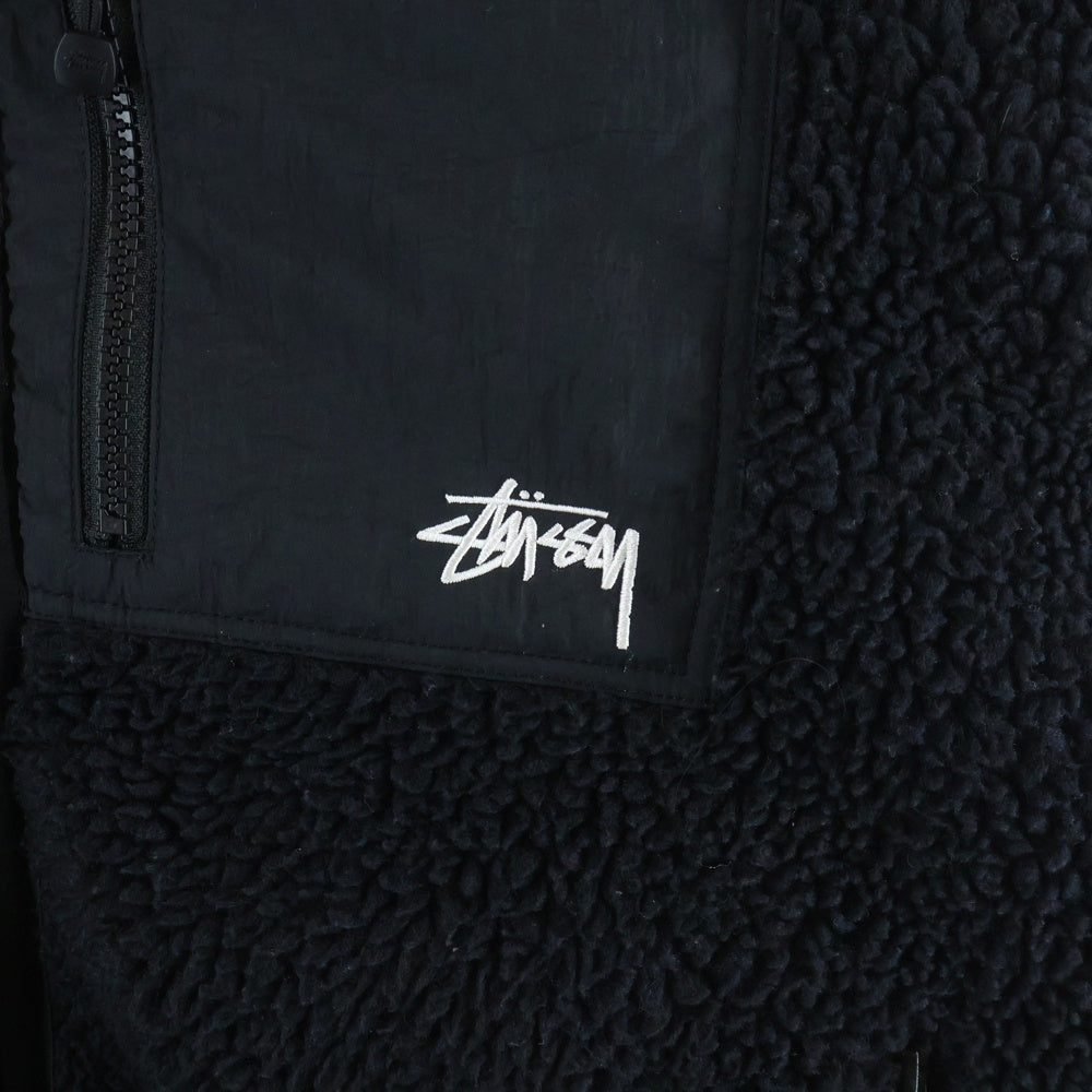STUSSY(ステューシー) SHERPA REVERSIBLE JACKET シャープ リバーシブル ボアジャケット ブラック