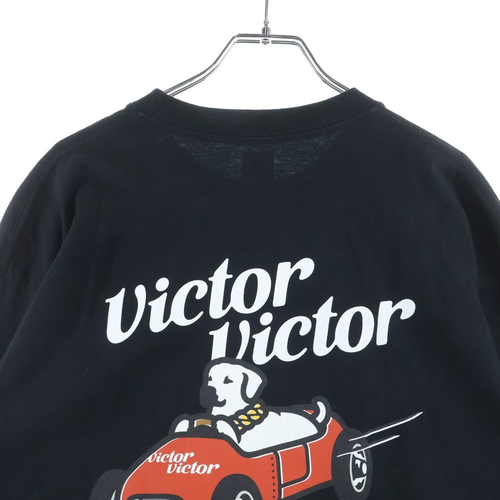 HUMAN MADE(ヒューマンメイド) 23SS ×VICTOR VICTOR WORLDWIDE L/S TEE ヴィクター ヴィクター ワールドワイド クルーネック カットソー 長袖Tシャツ ブラック