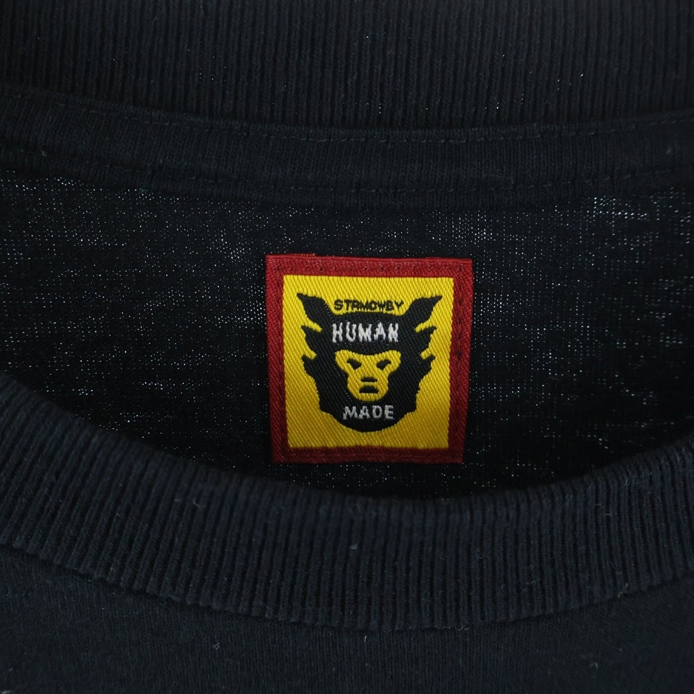 HUMAN MADE(ヒューマンメイド) 23SS ×VICTOR VICTOR WORLDWIDE L/S TEE ヴィクター ヴィクター ワールドワイド クルーネック カットソー 長袖Tシャツ ブラック