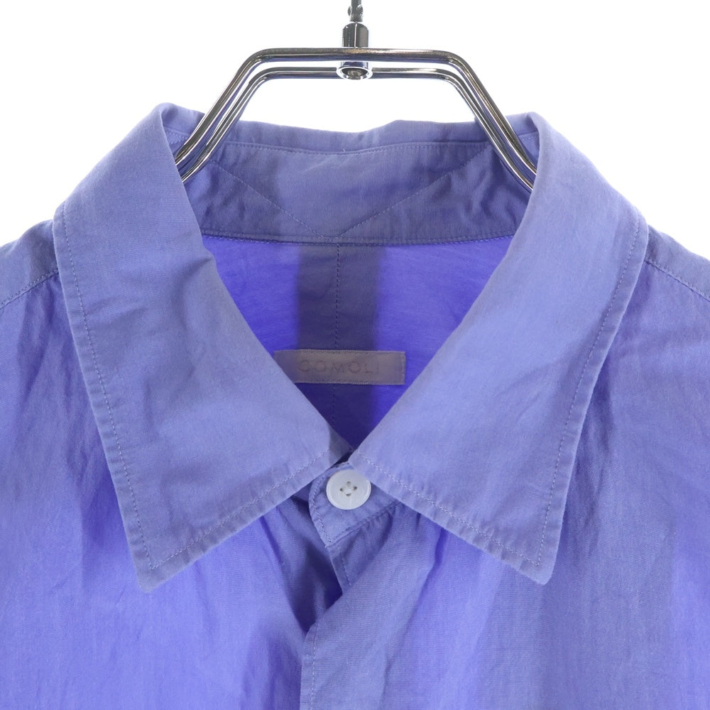 COMOLI(コモリ) 21SS レギュラーカラー コットン長袖シャツ ブルー T01-02001
