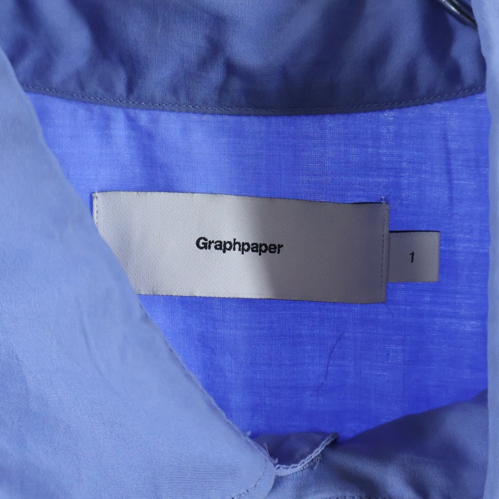Graphpaper(グラフペーパー) 19SS レギュラーカラー コットン長袖シャツ ブルー GM191-50028B