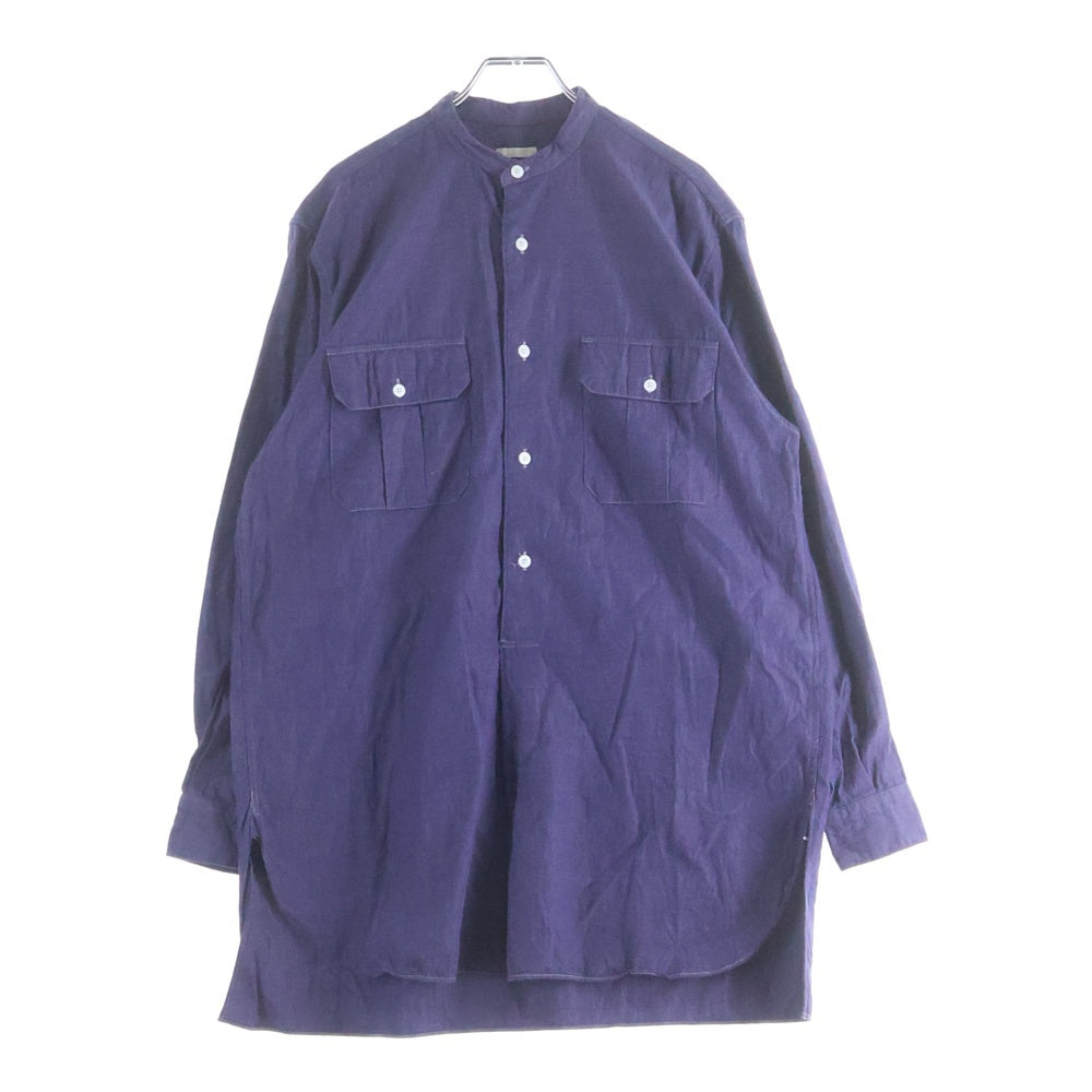 COMOLI(コモリ) 18AW バンドカラー プルオーバーカーゴシャツ パープル N03-02005