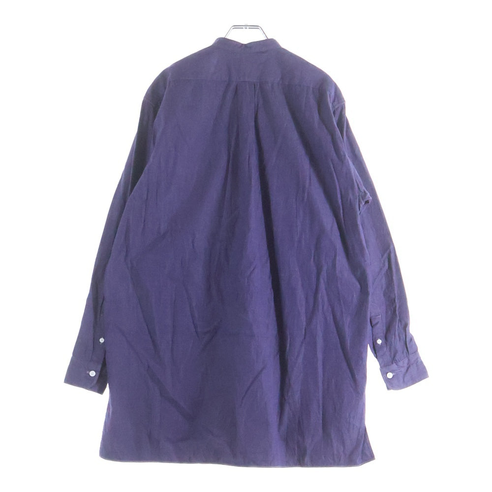 COMOLI(コモリ) 18AW バンドカラー プルオーバーカーゴシャツ パープル N03-02005