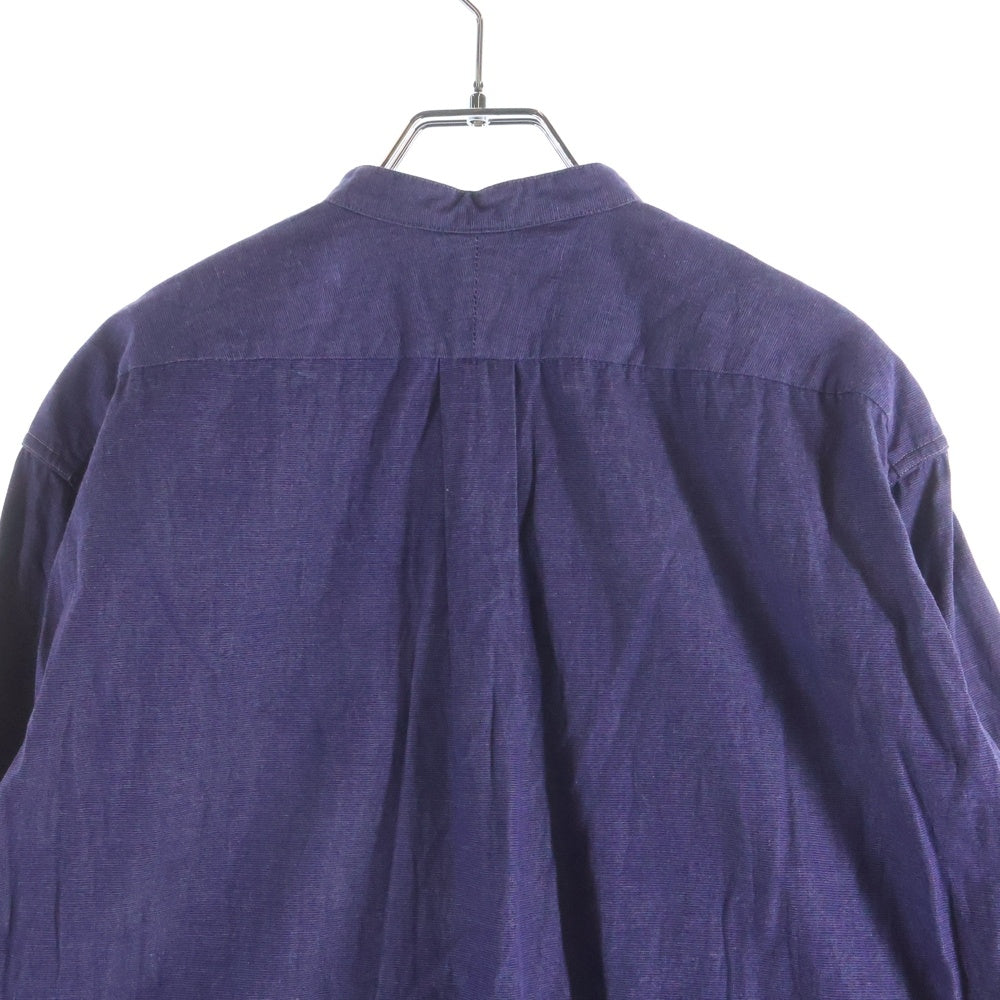 COMOLI(コモリ) 18AW バンドカラー プルオーバーカーゴシャツ パープル N03-02005