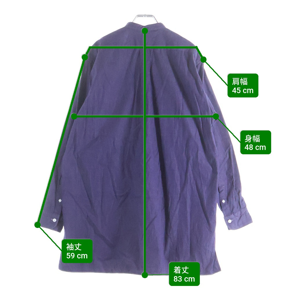 COMOLI(コモリ) 18AW バンドカラー プルオーバーカーゴシャツ パープル N03-02005
